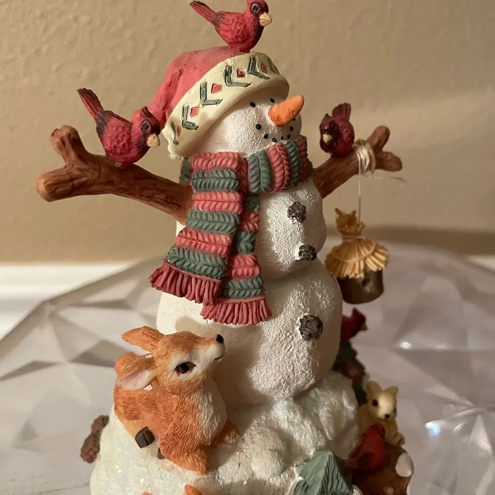 San Francisco Music Box Company Matthew Danko Musical Snowman Forest Friends